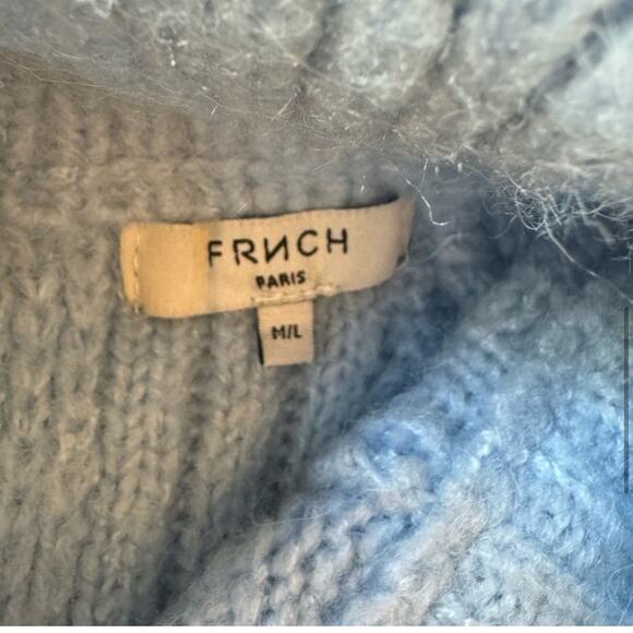 🍁 FRNCH Paris Sweater Frnch Paris Bow Back Cable Knit
Sweater Size M L - Picture 8 of 13